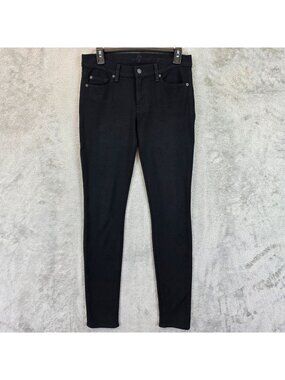 7 For All Mankind Gwenevere Jegging Jeans Womens 27 Black Dark Wash Stretch